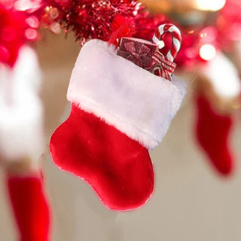 Jõulud Sukad Santa Claus Sokk Kingitus Lastele Kommi Kott Tasku Xmas Tree Rippuvad Ornament Uue Aasta Pidu Teenetemärgi