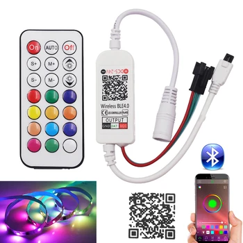 SM 5-24V Bluetooth 21-sisestage IR WS2811 WS2812B RGB-Full-color LED Riba, Kontroller