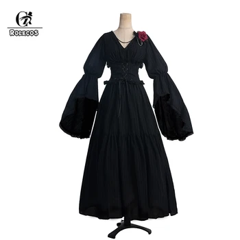 ROLECOS Gooti Naiste Kleit Keskaja Vintage Renessanss Printsess Kleit Halloween Regency Kleit Jane Austen Tee Pool Palli Kleit