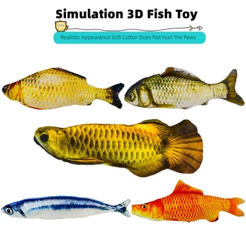Kassi Mänguasi Koolitus, Meelelahutus -, Kala -, Plüüš-Täidisega Padi Simulatsiooni 3D Kala Interaktiivne Realistlik Pet Hammustada ja Närida Mänguasjad pet esemed