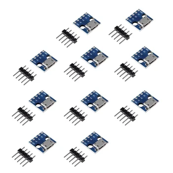10tk Naine Micro-USB-DIP 5-Pin Pinboard 2.54 mm Tüüp Micro-USB-Liides Power Adapter Juhatuse 5V Breakout Moodul