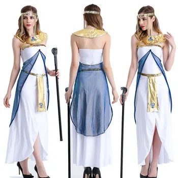Uus Cleopatra Cosplay Kostüüm Halloween Karneval Mängu Ühtse Araabia Kleit Valge Jumalanna Kleit