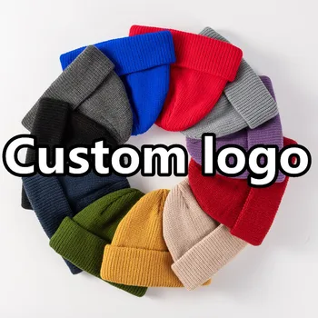 Mehed naiste Custom logo Beanies mütsid DIY LOGO Täiskasvanud talvel akrüül skullcap Skullies Kudumise kübarad gorros