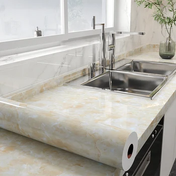 Köök õli-tõendeid ja veekindel marmor kleebised pliit laua plaat kapp vana mööbel renoveerimine isekleepuvad tapeet