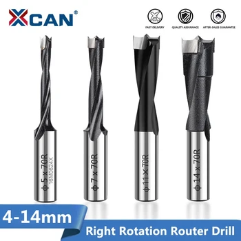 XCAN 1tk 4-10mm Paremale Pöörlemise Puit Router Drill Bit Rida Puurimine Puit 2Flute Karbiid Puit Forstner Drill Bits