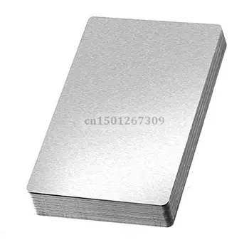 Paksus 0.4 mm Läikiv Hõbedane Metall Alumiinium Tühi visiitkaartide Jaoks lasergraveerimine 10/20/50 - Teil on Valida Kogus