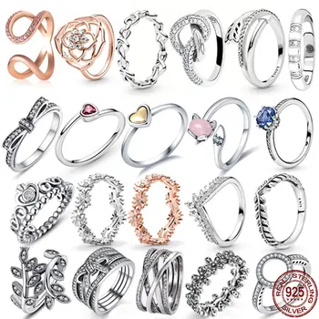 Disney 925 Sterling Silver Ring Fantaasia Dora Rose Gold Värvikas Daisy Ringi Ehted Naiste Moe Boutique Kingitus