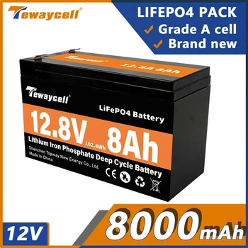 Tewaycell 12.8 V LiFePo4 Aku 8AH Laetav 33140 Aku Pack Electric Portable Power Päikeseenergia MEILE ELI Maksu Tasuta