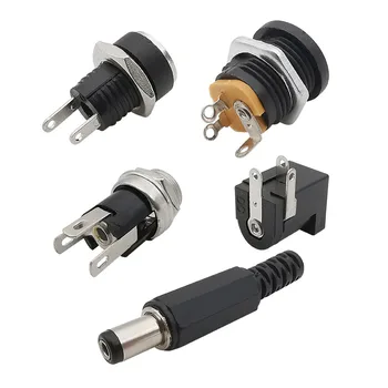 10tk 12V 5.5x2.1mm Pistikud Jack DC Pistikud 5.5*2.1 mm DC Mees Naine Pesa Mutter Panel Mount DC Adapter Connector