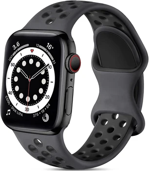 Sport Silikoonist Rihm Apple Watch 7 45mm 41mm Hingav Kaks tooni Käevõru Käepaela Eest iWatch 6 5 4 SE 44mm 42mm 40mm 38mm