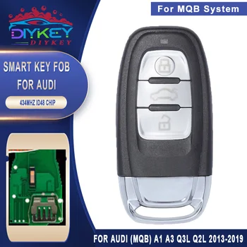 DIYKEY MQB 434MHz ID48 Kiip 3 nuppu Smart Remote Võti Fob HU66 Teraga 2013 -2019 Audi A1 A3 Q3L Q2L