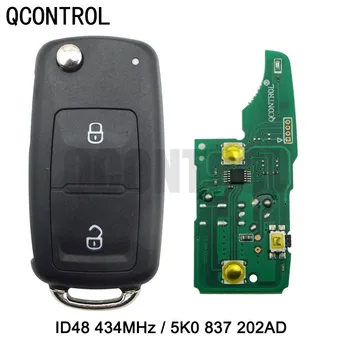 QCONTROL 2 BT Remote Auto Võti 433MHz ID48 Kiip VW Volkswagen GOLF PASSAT Tiguan Polo Jetta Beetle 5K0 837 202AD 5K0837202AD