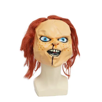 Chucky Laps Mängida Kostüüm Vaimu Maskid Juuste Lateks Horror Kurat Tapja Nuku Nägu Halloween Kiiver Karneval Lihavõtted Purim
