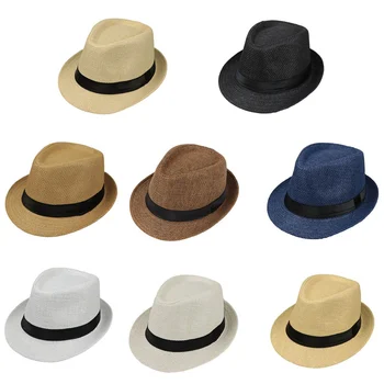 Uute Laste Lapsed Suvel Rannas Straw Hat Jazz Panama Müts Gangster Kork Väljas Hingav Mütsid Tüdrukud Poisid Sunhat