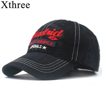 Xthree denim Baseball Cap Mütsid Meestele ühise Põllumajanduspoliitika Naiste Streetwear Snapback Gorras Hombre mütsid Luu Vabaaja Hip-Hop Mütsid puuvill