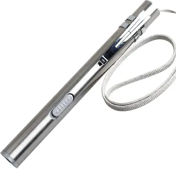 Roostevabast Terasest Mini Tasku Lamp Led Taskulamp Torch Kerge USB Laetav Pupillide Tuvastuse Pen Led Valge Valgus, Taskulamp