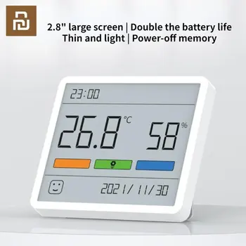 Youpin DUKA Atuman Mute Temperatuuri Ja Niiskuse Kell Siseruumides Kõrge-täppis-Andurid Baby Room C/F Jälgida 3.34-tolline LCD Ekraan