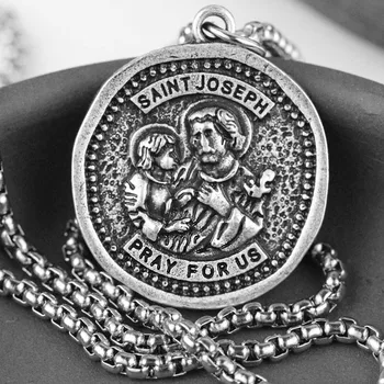 Wholesales 5tk/Palju, Vintage Püha Joosepi Katoliku Religiou 25*25mm Medal Ripats Pühak Isa Kaelakee