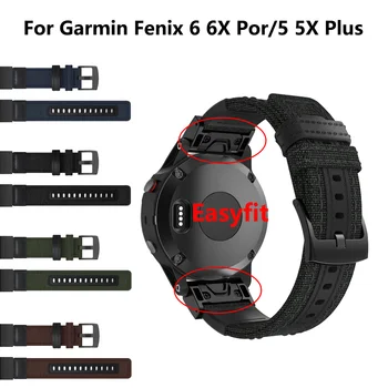 22 26mm Sport Nailon Watchband Randmepaela eest Garmin Fenix 6X 6 Pro 6S 5X 5 5S + 3 HR 20mm EasyFit Quick Release wirstband