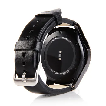 Uusim 22mm Tõelise Lihtne Nahast Watch Band Rihma Samsung Käik S3 Klassikaline Piiril Watchbands Samsung Galaxy Vaadata