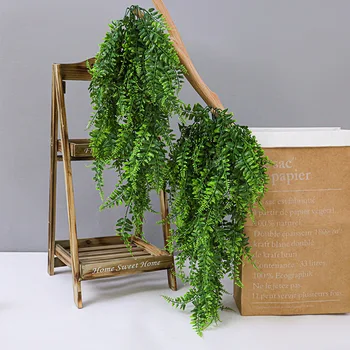 Kunstlik Roheline Rotangist Taime Silk Võltsitud Rippuvad Lehed Pärg Taime Lehed DIY Kodu Pulmad Magamistuba Aia Kaunistamiseks