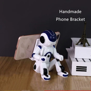 Astronaut Telefon Kahvliga Valget Värvi Vaik Mobiiltelefon Seista Mood Kodu kaunistamiseks Telefoni Display Case
