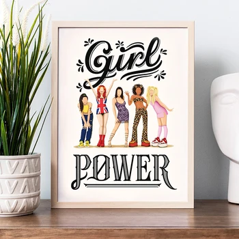 Lõuend Värvimine Girl Power Muusika Plakat ja Print 90-ndate Spice Girls Lõbus Pop Sportlik Feministlik Seina Art Pilt Tüdruk Tuba Decor