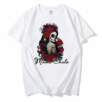 Uudne disain vintage Meeste tshirt Mama Chula Latina Ema prindi Oluline T-Särk Kolju Disain T-Särgid Meestele Tops Tees Casual
