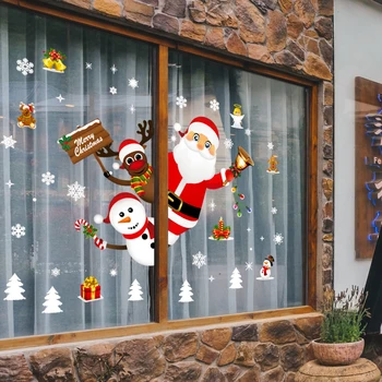Merry Christmas Decoration Kodu 2022 Seina Akna Kleebis Kaunistused Vanik Uus Aasta Festoon jõuluehe 2023