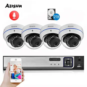 AZISHN H. 265 5MP POE CCTV signalisatsioon NVR Plahvatus-tõend Audio 5MP 2592 × 1944 IP Kaamera näotuvastus, Järelevalve Kit