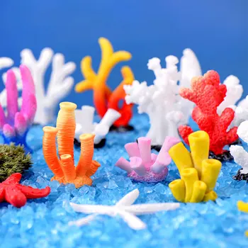 Värvikas Mini Kunstlik Coral Armas Väike Kaunistused, Kingitused Akvaariumi Dekoratsioon Mitmevärviline Vaik Mood Kala Tank Teenetemärgi DIY Käsitöö