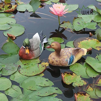 Aias Tiik Mandarin Duck Kuju Pardi Jahi-Kunstlik Loomade Skulptuurid Aia Kaunistamiseks Väljas Aed PondOrnament