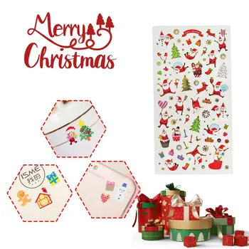 1 leht-Jõulud Kleebised DIY Pruunistavate Läbipaistev Dekoratiivne Kingitused PVC Cartoon Kids Tasu Kleebised