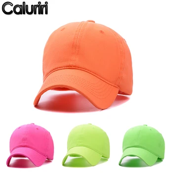 Caluriri Unisex Puuvill Baseball Cap Korea Fluorestseeruv Roheline Roosa Värvi Müts Kevad-Sügis Sport Müts Päike Müts Ühise Põllumajanduspoliitika Hip-Hop Müts