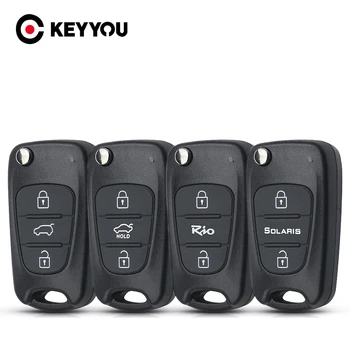 KEYYOU 20X 3 nuppu Flip Kokkuklapitavad Remote Key Shell FOB Auto Võti Puhul Hyundai I20 I30 IX35 ja Kia Picanto Sportage 5 Pr Asendamine