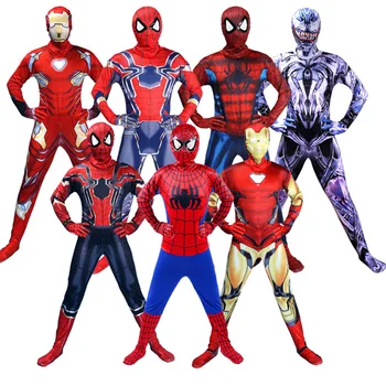 Poiss Cartoon Ironman Spiderman Cosplay Hämmastav Halloween Võimsus Kostüüm Laste Riided Tüdrukute Anime Jõulud Lapsed Partei Bodysuit