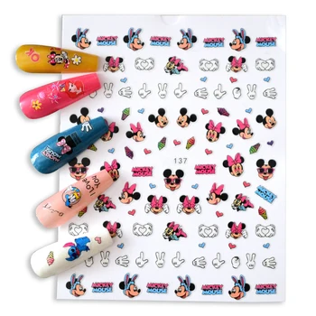 10TK Disney Nail Art Kleebis Printsess Miki Minni Nail Art Kleebis piilupart Donald Küünte Liugur Lumi Valge Isekleepuv Kleebis