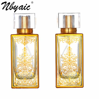 Parfüümid serveerimiseks pudel B805-50ml galvaanilise kuldne parfüümi klaasist pudel, eemaldatav spray pudel 1tk tühi pudel