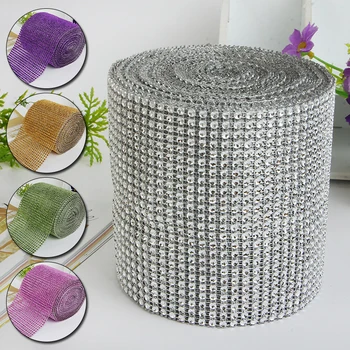 1 Rull 24 Rida Värviline Kristall rombikujulised Rhinestone Ribbon Sünnipäeva, Pulma-DIY Kaunistamiseks Kook Wrap Crystal Lindile Pakkumist