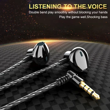 Uus Metallist juhtmega Kõrvaklappide Juhtmega Peakomplekti, Mobiiltelefoni, PC Mängude Juhtmega Kõrvaklappide 3,5 mm IN-EAR Headset Mugavad kõrvaklapid
