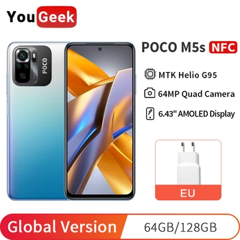 Globaalne Versioon POCO M5s M5 S 64GB/128GB Helio G95 Mobiiltelefoni AMOLED DotDisplay 33W Kiire Laadimine 5000mAh 64MP Quad Kaamera, NFC