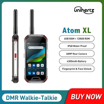 DMR-Walkie-Talkie IP68 Veekindel Vastupidav mobiiltelefon Unihertz Atom XL 6GB 128GB Android 10 48 MP 4300mAh NFC Mobiiltelefon 4G