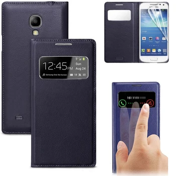 Luxury Smart View Nahast Flip Case For Samsung Galaxy S4 SIV S 4 GT-I9500 I9505 GT-I9500 GT-I9505 ma 9500 GalaxyS4 Telefoni Kate