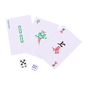 144 Multi-värvi Kaardid Mahjong Mängud Seatud Reisimine Mahjong 2 Täringut lauamängud kaardimängud