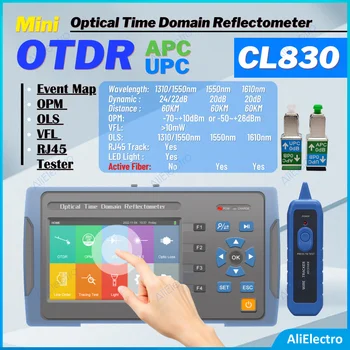 CL830-7U Mini OTDR 1310/1550nm 26/24/22dB fiiberoptiliste Reflectometer 60KM -70~10dB Puutetundlik OOLID OPM RAAMSEADUSEGA