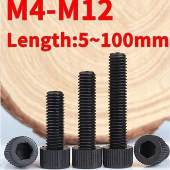 M4 M5 M6 M8 M10 M12 Must Nailon Hexagon Socket Screw Cup Pea Silindri Pea Võru Abil Plastikust Isolatsiooni Polt