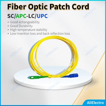 Tehase hind 10TK SC/APC-SC/UPC fiber optic patch cord Simplex 1m/2m/3m/5m/10m fiiberoptiliste jumper cable 2,0 mm või 3.0 mm
