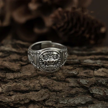 Uus Meeste Ringi Retro Hiina Stiilis Unicorn Shield Ringi Mood Lahe Etnilise Stiili Amulett Ehted Kingitus