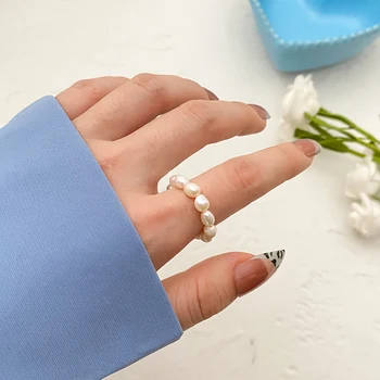 IFKM Uus Minimalistlik Multi Rant Magevee Pärl Geomeetriline Rõngad Naiste Sõrme Ehted Fashion Reguleeritav Elastne Rõngas