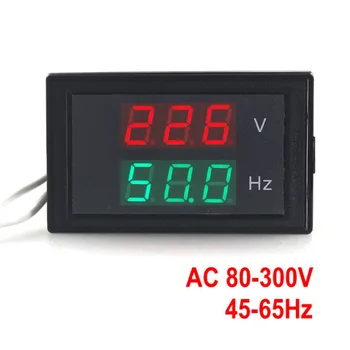 AC 80-300.0 V 45-65HZ Dual Display Pinge Sagedus Mõõteseade Counter Voltmeeter Hertz/HZ-Meeter Punane Led